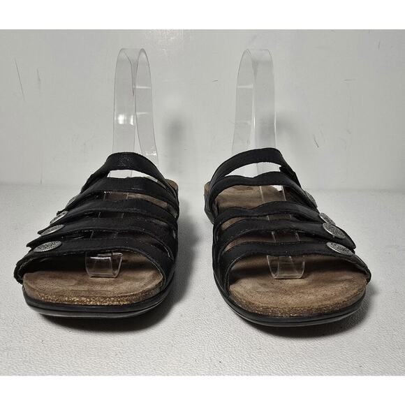 Dansko Janie 5 Strap Chunky Slide Sandals Women's Black Leather EU 40 ( US 10 ) - Picture 4 of 8